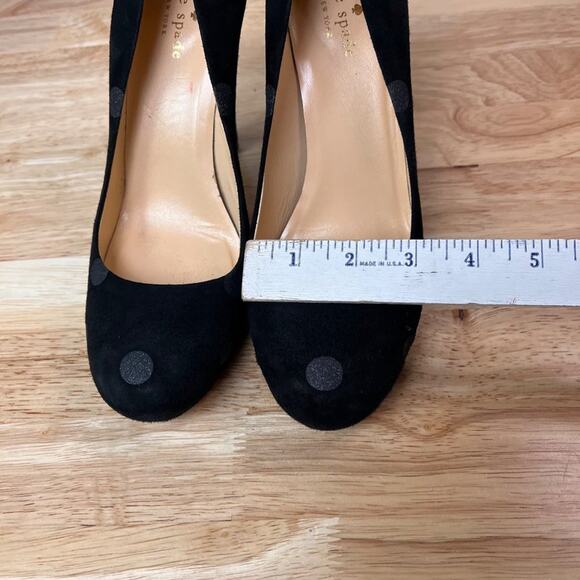 Kate Spade NY Heels Womens 9B Black Pumps Suede Shimmer Polka Dot Italy Made - Picture 9 of 11